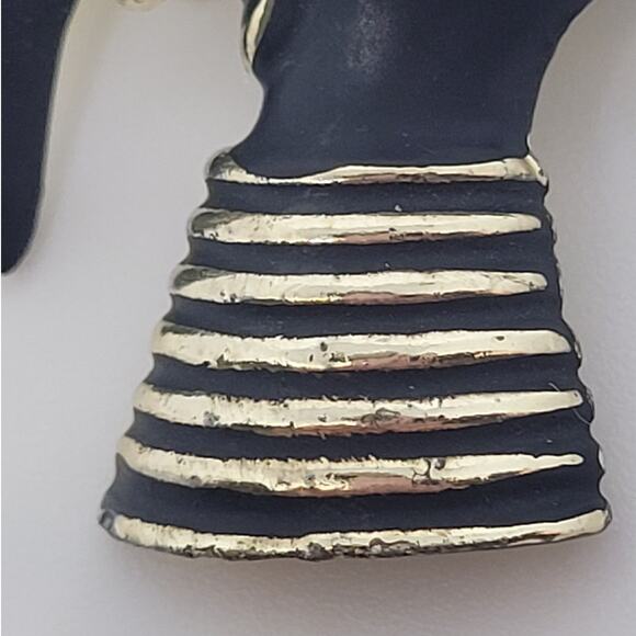 Vintage Luxe Blackamoor Queen Brooch Retro Statement Enamel Rhinestone Pin - Picture 5 of 8